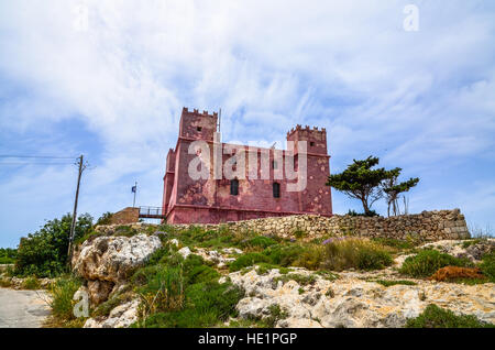 Der rote Turm in Mellieha, Malta Stockfoto