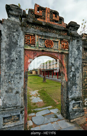 Hierhin zum Territorium des können Thanh Palast (Private Kaiserpalast). Kaiserstadt Hue, Vietnam. Stockfoto