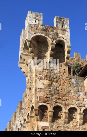 Spedaletto Burg in Val d ' Orcia. Toskana, Italien Stockfoto