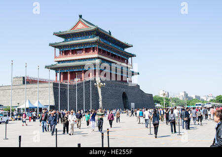 Zhengyangmen Torturm Platz des himmlischen Friedens, Peking China. Stockfoto