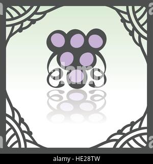 Vektor Umriss Haufen Trauben Obst essen Symbol in Hand gezeichneten Rahmen. Elemente für mobile Konzepte und Web-apps. Modernen Infografik Logo und Piktogramm. Stock Vektor