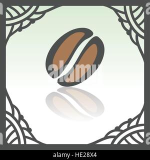 Vektor Übersicht Kaffeebohne Essen-Symbol in der hand gezeichnet Rahmen. Elemente für mobile Konzepte und Web-apps. Modernen Infografik Logo und Piktogramm. Stock Vektor
