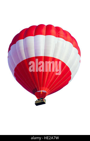 Red Hot Air Balloon isoliert auf weiss Stockfoto