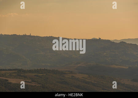 Der toskanischen Hügel rund um Volterra, Toskana, Italien Stockfoto