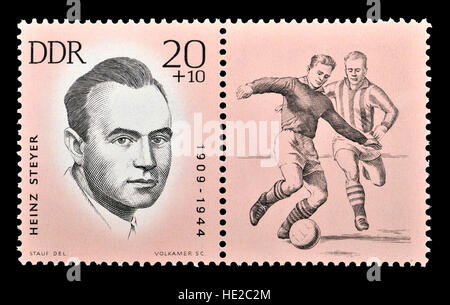 DDR-Briefmarke (1963): Heinz Steyer (1909 – 1944), deutscher Fußballspieler und kommunistische Widerstandskämpfer Stockfoto