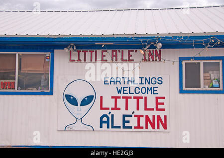 Außenseite des kleinen Le ' Inn Restaurant, Bar und Motel, Rachel, Nevada Stockfoto