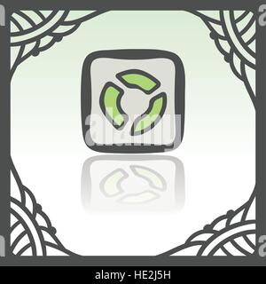 Vektor-Gliederung-Sushi-Reis Rollen mit grünen Rasen und Wasabi Japan Lebensmittel Symbol in Hand gezeichneten Rahmen. Elemente für mobile Konzepte und Web-apps. Moderne info Stock Vektor