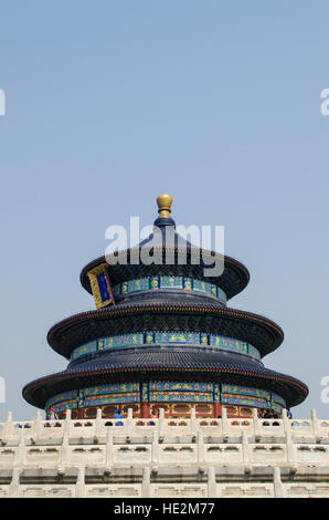 Halle des Gebets für gute Ernten im Himmelstempel Altar des Himmels Peking, China. Stockfoto