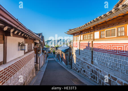 Bukchon Hanok Village in Seoul, Südkorea. Stockfoto