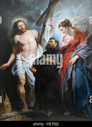 Rubens (1577-1640), Saint Augustine zwischen Christus und Maria, ca. 1615. San Augustin Entre Cristo y la Virgen. Stockfoto