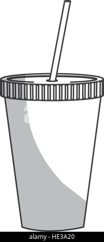 Soda trinken Einweg-Becher mit Stroh Symbol auf weißem Hintergrund. Vektor-illustration Stock Vektor