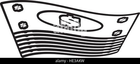 Moneyline Dollar gestapelt Rechnung Stock Vektor