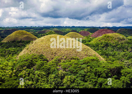 Chocolate Hills geologische Denkmal auf Bohol Island, Philippinen. Stockfoto