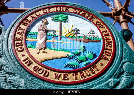 Florida Sanibel Island, Leuchtturm, Sanibel Island Light Point Ybel Light, Great Seal State, FL161129303 Stockfoto