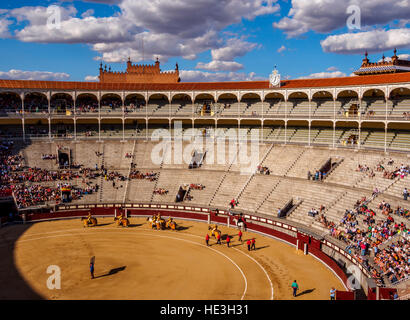 Spanien, Madrid, Blick auf die Stierkampfarena Plaza de Toros de Las Ventas. Stockfoto