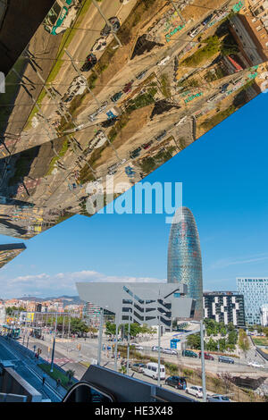 Nouvels Agbar Tower, Barcelona, Spanien ist ein 38-Geschichte Wolkenkratzer / Turm. Stockfoto