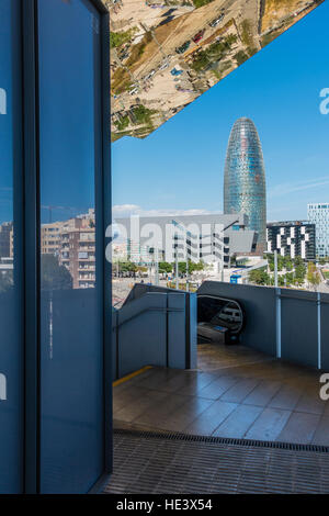 Nouvels Agbar Tower, Barcelona, Spanien ist ein 38-Geschichte Wolkenkratzer / Turm. Stockfoto