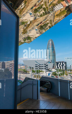 Nouvels Agbar Tower, Barcelona, Spanien ist ein 38-Geschichte Wolkenkratzer / Turm. Stockfoto