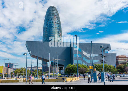 Nouvels Agbar Tower, Barcelona, Spanien ist ein 38-Geschichte Wolkenkratzer / Turm. Stockfoto