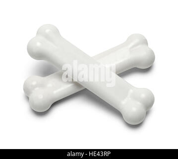 Zwei zähe Hundeknochen, Isolated on White Background. Stockfoto