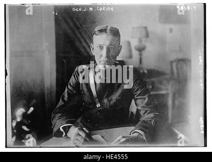 Ein historisches Bild, das das Leben und die Zeiten von General JM Carson feststellt und sich auf seine bedeutende Rolle in der amerikanischen Geschichte im 19. Jahrhundert konzentriert. Das Kunstwerk spiegelt sein Vermächtnis und seine militärische Karriere wider. Stockfoto