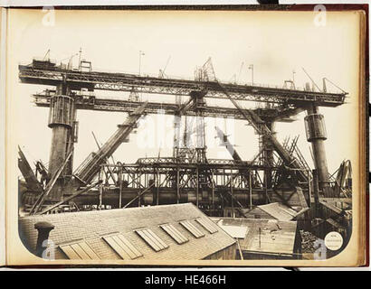 Forth Bridge Bauarbeiten an Inchgarvie nach ersten drei Aufzüge Stockfoto