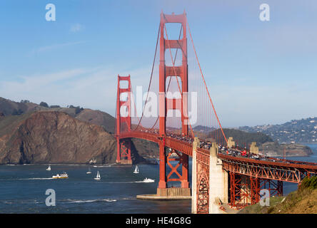 Golden Gate Bridge Fort Point Bucht von San Francisco Kalifornien Stockfoto