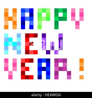 Vektor Pixel Kunst frohes neues Jahr Stock Vektor