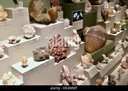 Gesteine und Mineralien im Smithsonian natürliche Museum in DC Stockfoto