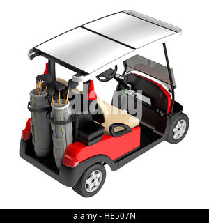 Golf Auto hinten anzeigen isoliert auf weißem 3D-Rendering Stockfoto