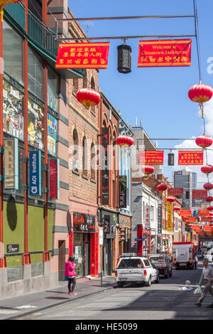 Little Bourke Street, Melbourne, Victoria, Australien Stockfoto