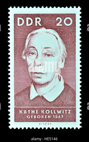 DDR-Briefmarke (1967): (Schmidt) Käthe Kollwitz (1867 – 1945), deutscher Künstler, Stockfoto