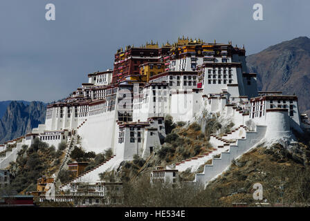 Lhasa: Potala: ehemalige Palast des Dalai Lamas, Tibet, China Stockfoto