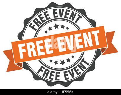 kostenlose Veranstaltung Stempel. Melden Sie sich. Dichtung Stock Vektor