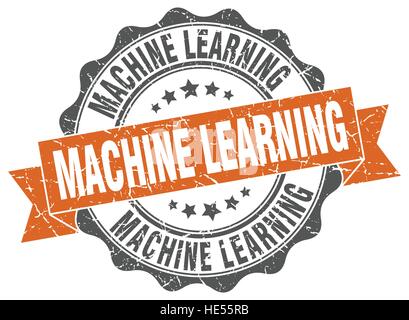 Machine Learning Stempel. Melden Sie sich. Dichtung Stock Vektor