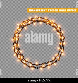 Weihnachtsbeleuchtung isoliert realistische Design-Elemente. Stock Vektor