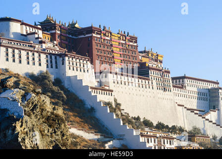 Lhasa: Potala: ehemalige Palast des Dalai Lamas, Tibet, China Stockfoto