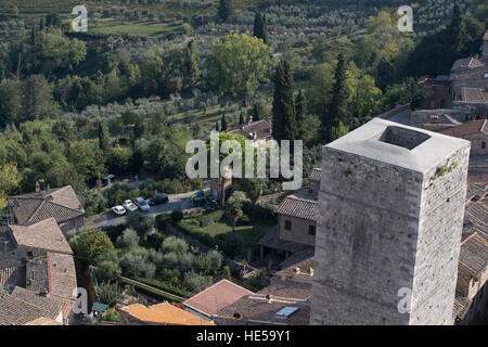 Mittelalterliche Stadt San Gimignano, Toskana, Italien. Stockfoto