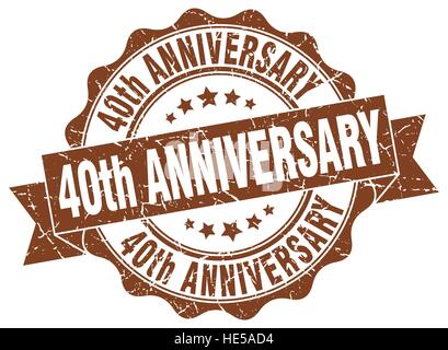40. Jubiläum-Stempel. Melden Sie sich. Dichtung Stock Vektor