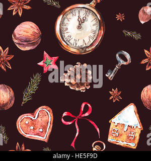Weihnachten Musterdesign mit Lebkuchen Stockfoto