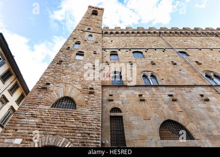 Reisen Sie nach Italien - Wand des Bargello Palast (Palazzo del Bargello, Palazzo del Popolo, der Menschen) in Florenz Zentrum Stockfoto