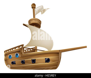 Eine Abbildung eines Zeichentrickfilms Schiff Boot segeln Stockfoto