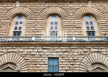 Reisen Sie nach Italien - Wand des Palazzo Pitti (Palazzo Pitti) in Florenz Zentrum Stockfoto