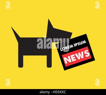 Hund und Zeitung Logokonzept, EPS 10 unterstützt. Stock Vektor