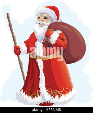 Santa Claus auf einem weißen Hintergrund Stock Vektor