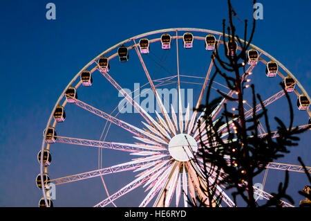 Riesenrad auf dem Weihnachtsmarkt, Danzig, Polen Stockfoto