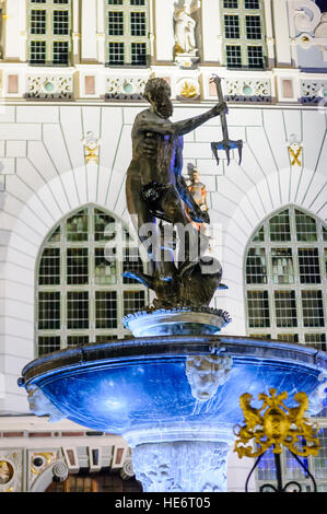 Statue des griechischen Gottes Neptun, Dlugi Targ, Gdansk Stockfoto