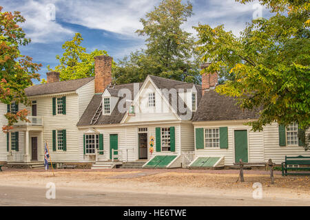 Colonial Williamsburg Maria Dickinson Store und James Geddy Haus Stockfoto