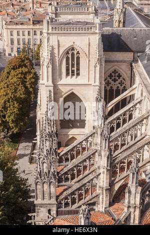 Bordeaux-Cathedral (Cathedrale Saint-Andre de Bordeaux) ist eine römisch-katholische Kathedrale. Es ist der Sitz von Erzbischof von Bordeaux-Bazas, befindet sich in Stockfoto