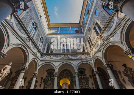 Detail vom Palazzo Medici Riccardi in Florenz, Italien Stockfoto